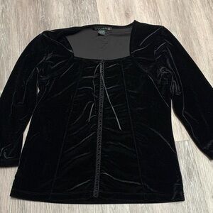 Suzie In The City Black Velvet Blouse